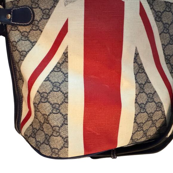 Gucci Union Jack Boston Bag UK Flag 2009 Sloaney Bag London Exclusive Rare GG - Picture 16 of 16